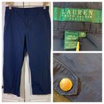 Ralph Lauren Lauren  Utility Pants Women 12P Blue Ripstop Adjustable‎ Snap Hem Photo 1