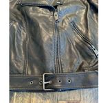 Elodie  faux leather motorcycle biker full zip jacket size medium belted Photo 2