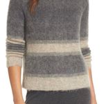 Eileen Fisher brushed alpaca mohair stripe pullover sweater size medium Photo 0