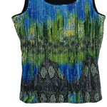 Peter Nygard Y2K Art To Wear Beaded Sequin Tank Top Abstract Wearable Art Photo 1