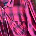 American Eagle  Outfitters pink and purple Plaid Shirt large Photo 1