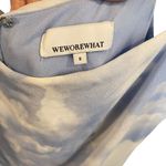 We Wore What  Ronnie Ruched Cloud Print Mini Dress In Blue Powder Photo 9