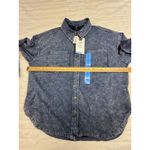 Members Mark Shirt Women Large Blue Acid Wash Denim Relaxed Soft Knit Button New Photo 8