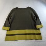 Max Studio  Plus 1X Sweater 3/4 Sleeve Forest Green Striped Pullover Women's Photo 7