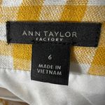 Ann Taylor  Skirt Womens 6 Yellow White Linen Gingham A-Line Country Cottagecore Photo 3