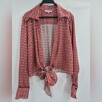 Karina Grimaldi revolve Pink and Black Patterned Wrap Blouse (Top Only) Medium Photo 1