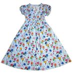 Hill House NWT Sabrina in Light Blue Space Floral V-neck Cotton Midi Dress M Photo 0