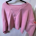 Boutique Pink Crop Sweater Size L Photo 0