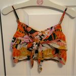Aerie  Tie Front Tropical Floral Crop Top Photo 1