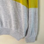 Aerie Oh So Soft Mock Neck Yellow Stripe Chunky Sweater Size Large Photo 2