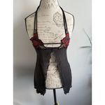 Victoria's Secret Vintage Y2K  babydoll sheer halter lace lingerie top Black Tag Photo 1