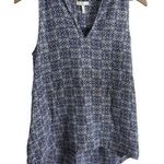 Joie  Blue & White Diamond Print Silk Tank Top Size XS Photo 0
