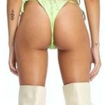 I am gia I. AM. GIA Yasmin Cut Out One Piece Swimsuit Neon Green Size S NWT Photo 1