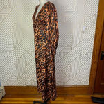 Sandro  Leopard Print Silk Twill‎ Maxi Dress Faunie Pintuck 38 US 6 Elegant Chic Photo 8