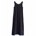 Uniqlo  Dark Grey Maxi Moo Moo Dress with Colorful Text Med Photo 1