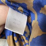 Whit 100% silk royal blue and gold high waist shorts sz 10 Photo 6