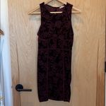 Free People  Dress Velvet Burnout Boho Sleeveless Burgundy Size Small Photo 2