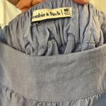 Abercrombie & Fitch  Blue Linen Blend Tiered Maci Maxi Dress Sz MP Photo 1