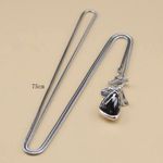 Silver 36" Long Faced Cristal Sweater
Necklace Black Photo 12