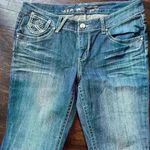 Seven7  Slim Fit Heavy Stitched Women's Blue Jeans Size 8 Bedazzled Rivets Photo 0