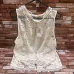 Free People  cream Lace open crossover top L Photo 2