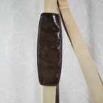 Coach Signature Cs Chain Link Op Art Bag Brown Purple Crossbody Fabric Leather Photo 10