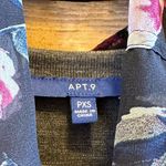 Apt. 9  Gray Knit Top With Floral Scarf Size Petite XS NWT Photo 4