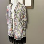 Steve Madden Steven Madden Sheer Geometric Open Kimono or Coverup w/ Neon Colors- OS (plus) Photo 5
