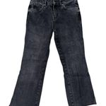 Free People Denim Women’s Size 26 Black Wash Rita Raw Edge Cropped Flare Jeans Photo 2