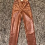 Wilfred Aritzia Melina Brown Leather Pants Photo 3