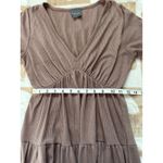 Olivia Rae  Ribbed Tiered Dress V-Neck‎ Short Sleeve Casual Brown Size Small Photo 6