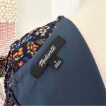 Madewell Cross Front Floral Short Sleeve Mini Dress Navy Blue/Multi Size 4 Photo 9