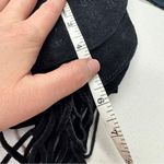 World Market Black Suede Leather Fringe Crossbody Handbag Purse Boho Casual Photo 8