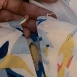 Monroe & Main White Blue Windswept Floral Summer Romper Maxi Dress NWT 1X Flaw Photo 7