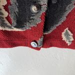 County Clothing Co Sweater Vest Vintage Large Red Leaf Pattern Button Up‎ Photo 3