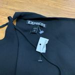 EXPRESS  Cold Shoulder Top Womens Size Small Long Sleeve Blouse Black Fringe Trim Photo 4