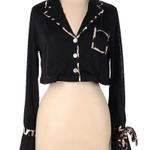 Beach Riot NWT  Luna Crop Top Spotted Leopard Semi-Sheer Bell Sleeve Pajama Chic Photo 2