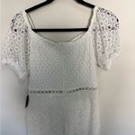 EXPRESS White Off The Shoulder Crochet Lace Midi Pencil Dress XS NEW Photo 8
