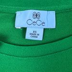 CeCe NWT  Green Dotted Puff Sleeve Mixed Media Stretch Blouse Top Size XS Photo 1
