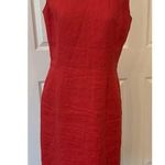 Talbots Dress Sz 8 Dark Coral 100% Irish Linen Sleeveless Closet Staple Spring Photo 0