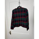 Vintage Tally Ho Red Green Tartan Plaid Grandpa Cardigan Button Sweater Medium Photo 8