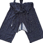 CHAPS Womens Floral Jumpsuit Wide Leg V Neck Tie Waist Blue White Size 6 Photo 0