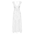 MISA Los Angeles  Claudita Ruffle Maxi Dress, White, XS Photo 4