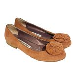 Manolo Blahnik  Size 6.5 Dusty Pink Leather Suede Round Toe Rose Ballet Flats Photo 2