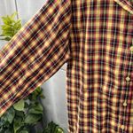 Vintage The Fox Collection Women’s Long Sleeve Button Down Shirt Plaid Size 16 Yellow Photo 9