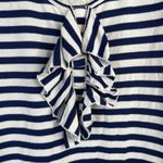 See By Chloe Size 4 Shift Dress Striped Blue White Ruffle Front Nautical Resort Photo 5