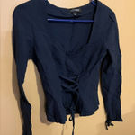 Intermix  size 2 blue blouse Photo 0