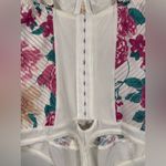 Free People Intimately  Good Luck Charm White Pink Blue Lace Floral Bodysuit Med Photo 8