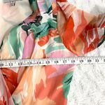 Adelyn Rae Coral Floral Metallic Stripe Chiffon Ruched Party Mini Dress M Photo 6