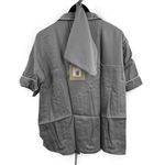 ETTITUDE Pajama Shirt Fog Satin Short Sleeve Button Down Women Medium New Gray Photo 1
